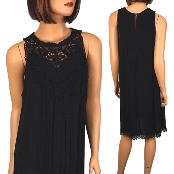 Xhilaration Dresses & Skirts - Xhilaration Black Crochet Lace Dress Rayon XXL